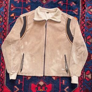 Vintage 80s Utex Corduroy Striped Zip Bomber Jacket
